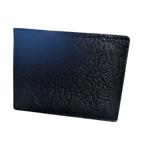 Elephant‎ Ear Bifold Wallet in Black 4.5"x3.5" Exotic Leather - Picture 5 of 5